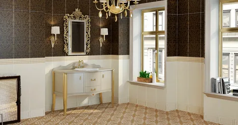 سرامیک کف سرویس با زیبایی کاربردی برای فضای نم دار